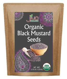 Jiva Organics black mustard seeds bulk bag adds bold heat to sauces and brines