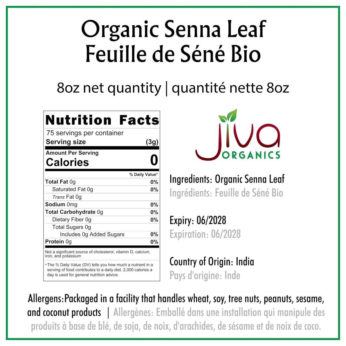 Jiva Organics brand label on packaging communicates organic certification.