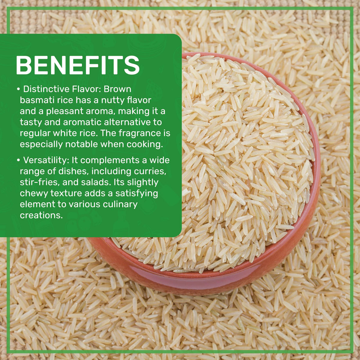Jiva Organics Brown Basmati Rice cooked to fluffy, separate grains.