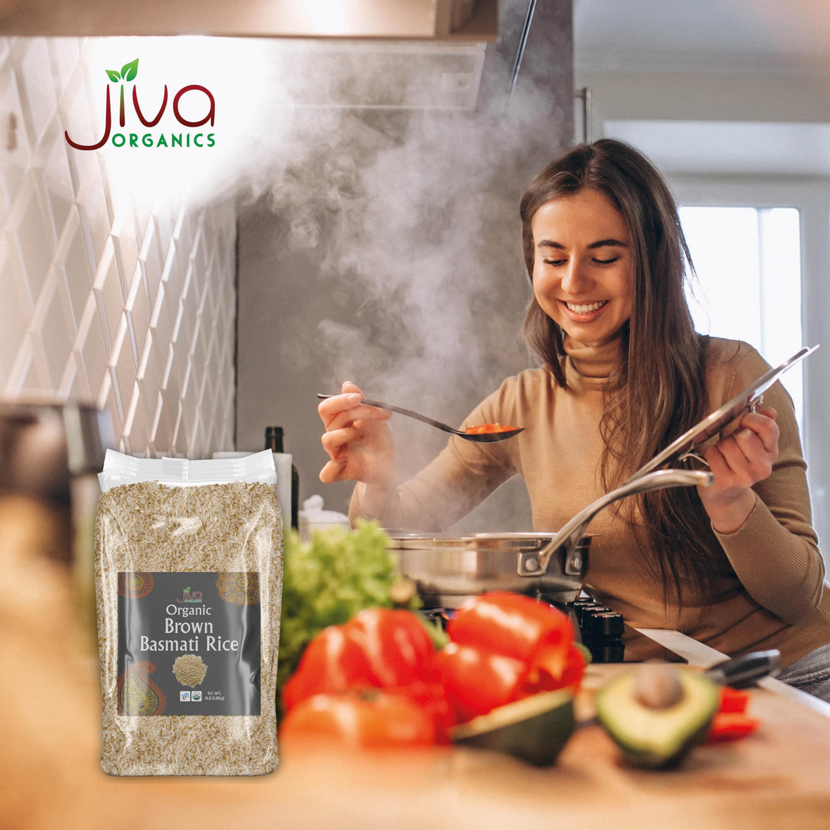 Jiva Organics Brown Basmati Rice origin India signals authentic sourcing