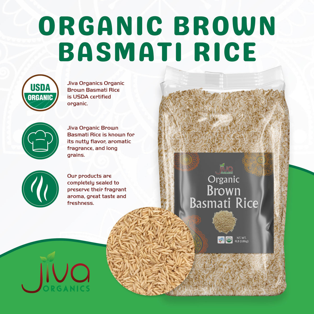 Jiva Organics Brown Basmati Rice rinsing process shows starch removal for fluff