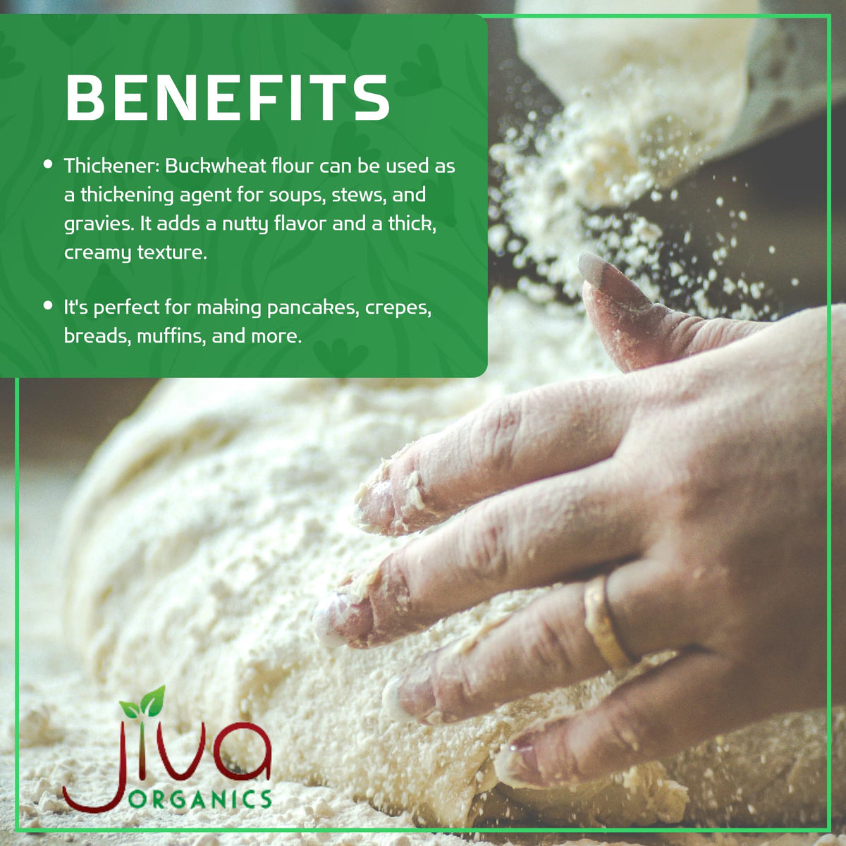 Jiva Organics Buckwheat Flour (Dark) in a bowl highlighting color.