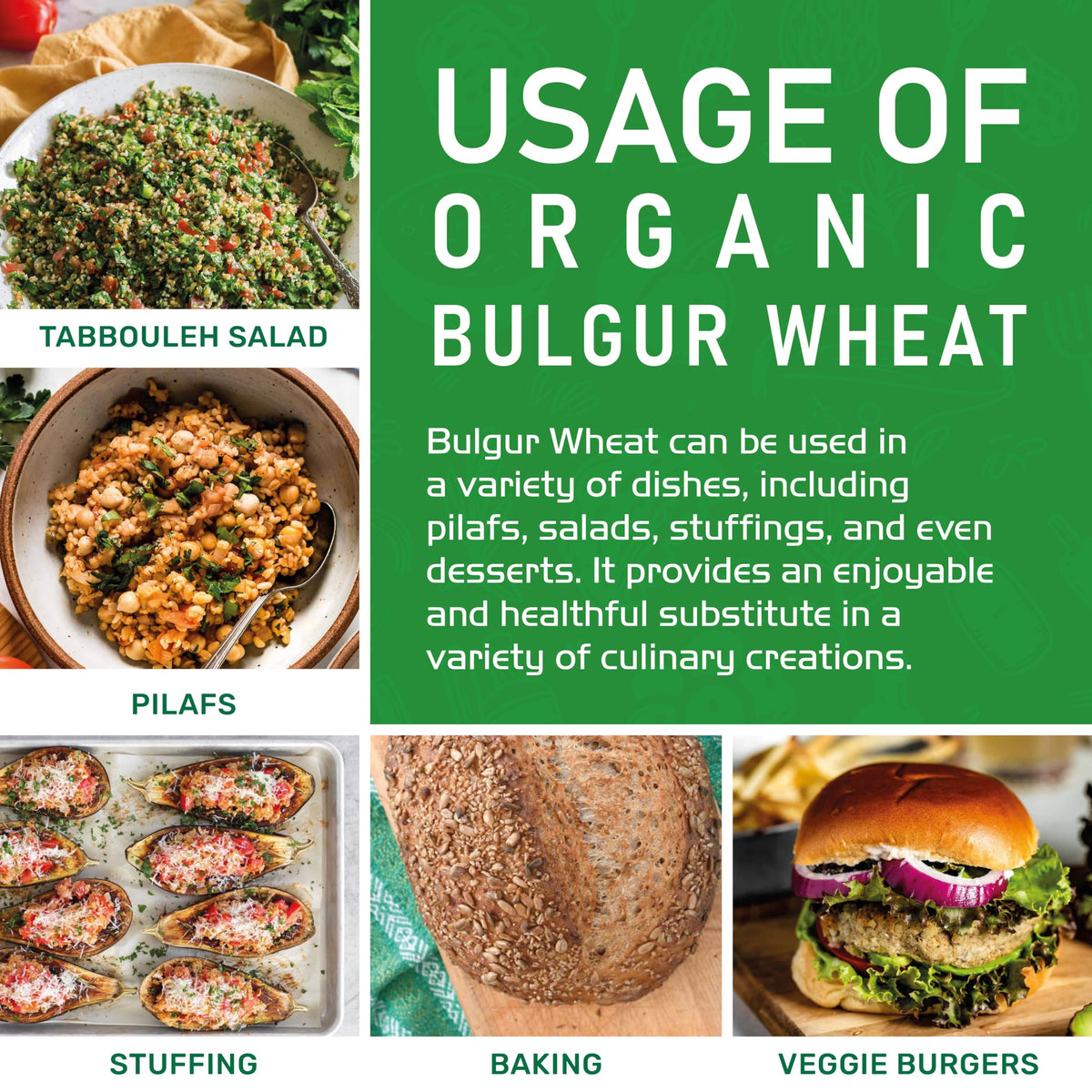 Jiva Organics us-grown bulgur highlights local sourcing.