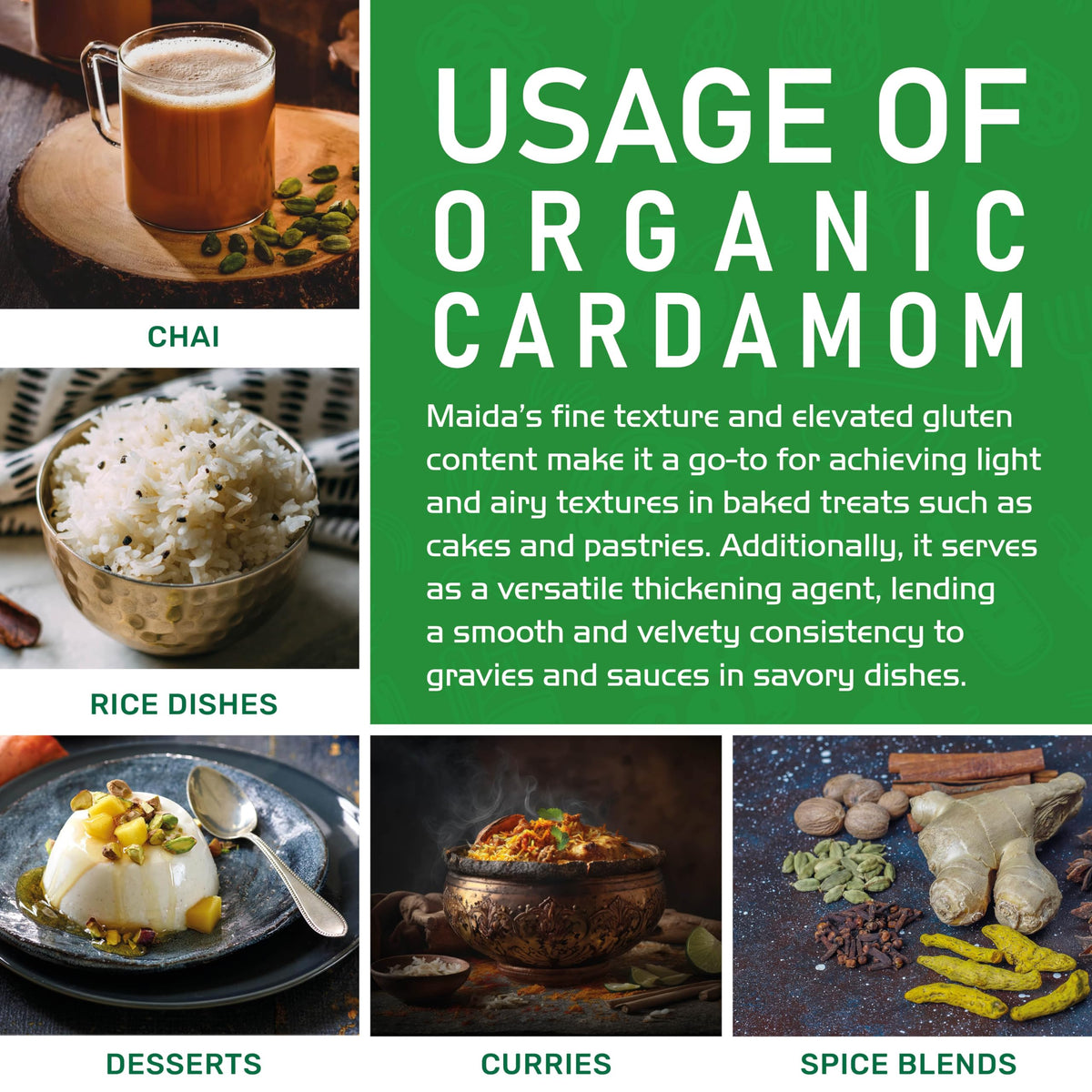 Jiva Organics jumbo-size cardamom pods ideal for bulk cooking.
