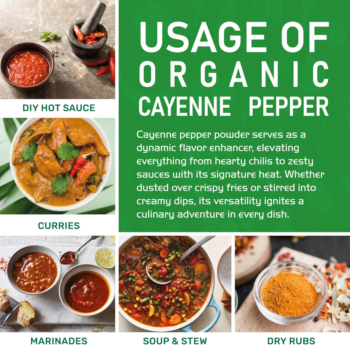 Jiva Organics culinary scene: skillet sizzling as cayenne adds kick