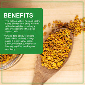 Jiva Organics Chana Dal soaked and rinsed showing plump, ready-to-cook legumes