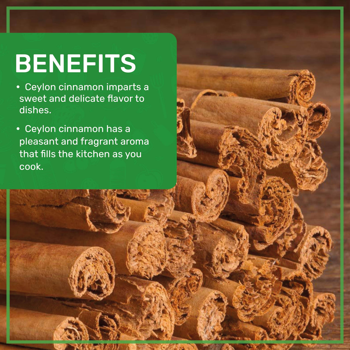Jiva Organics cinnamon sticks over a spice bowl for culinary flavoring.