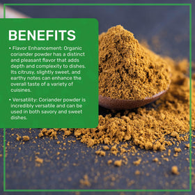 Jiva Organics coriander powder packaging close-up for bulk storage convenience