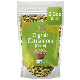 Jiva Organics green cardamom pods in 3.5 oz bag, premium spice for cooking