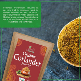 Jiva Organics ground coriander seeds texture highlights natural purity in every pinch