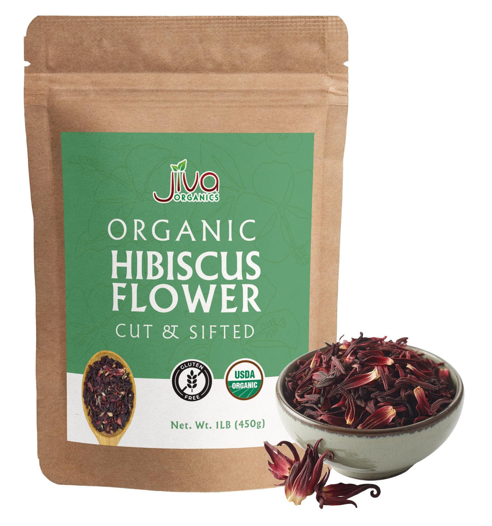 Jiva Organics hibiscus bulk bag ready for easy bulk tea blends.