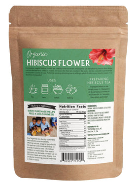 Jiva Organics hibiscus resealable bag helps keep petals fresh longer.