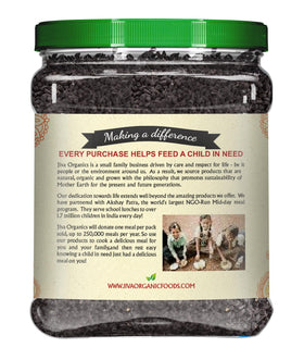 Jiva Organics Kalonji seeds close-up highlighting tiny aromatic seeds