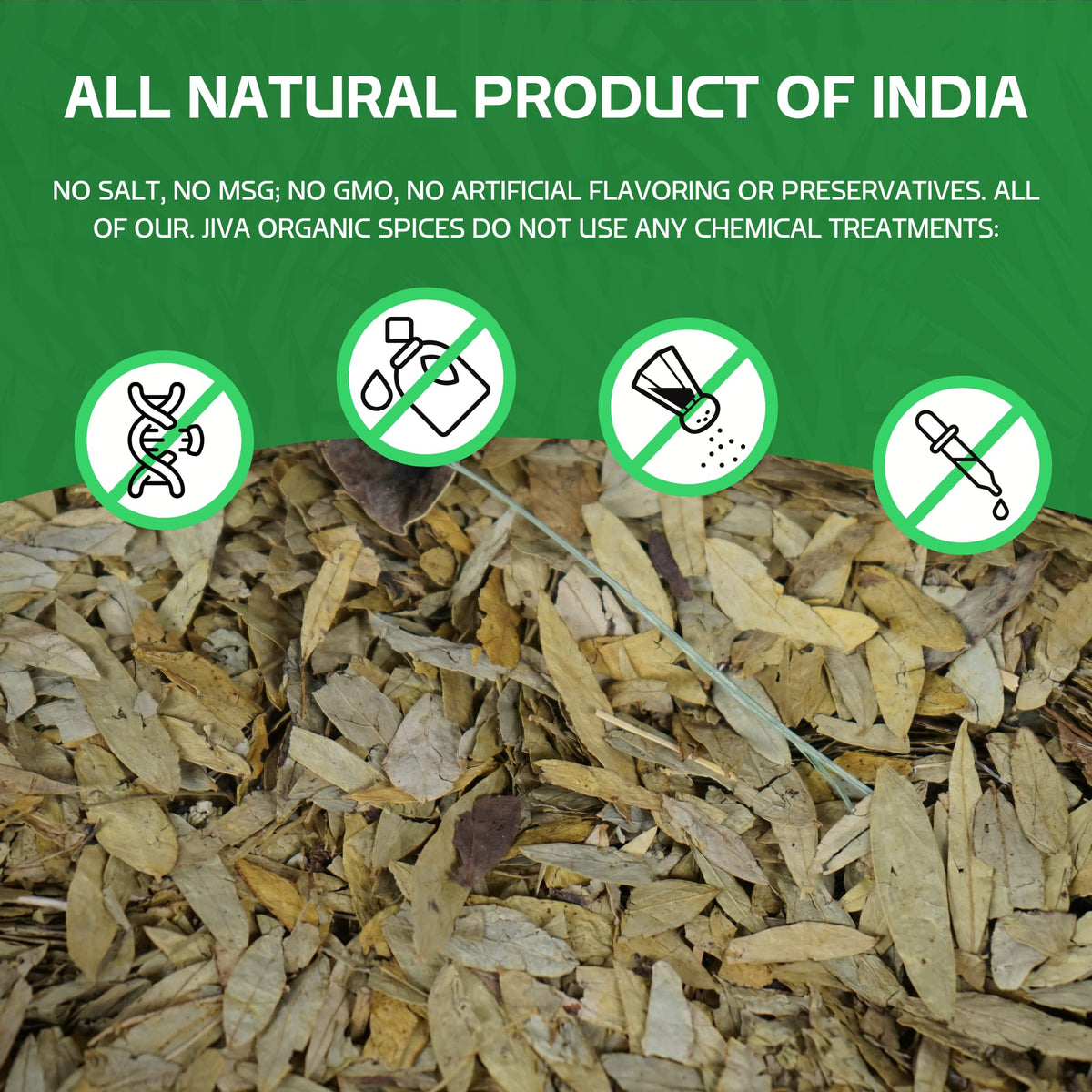 Jiva Organics loose senna leaves texture for authentic infusion.