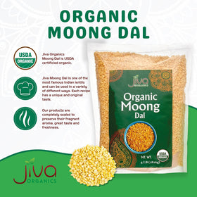 Jiva Organics moong dal yellow dry beans ready to soak for quick recipes