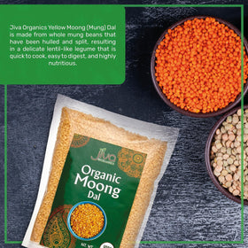 Jiva Organics moong dal yellow washed beans clean and ready to simmer