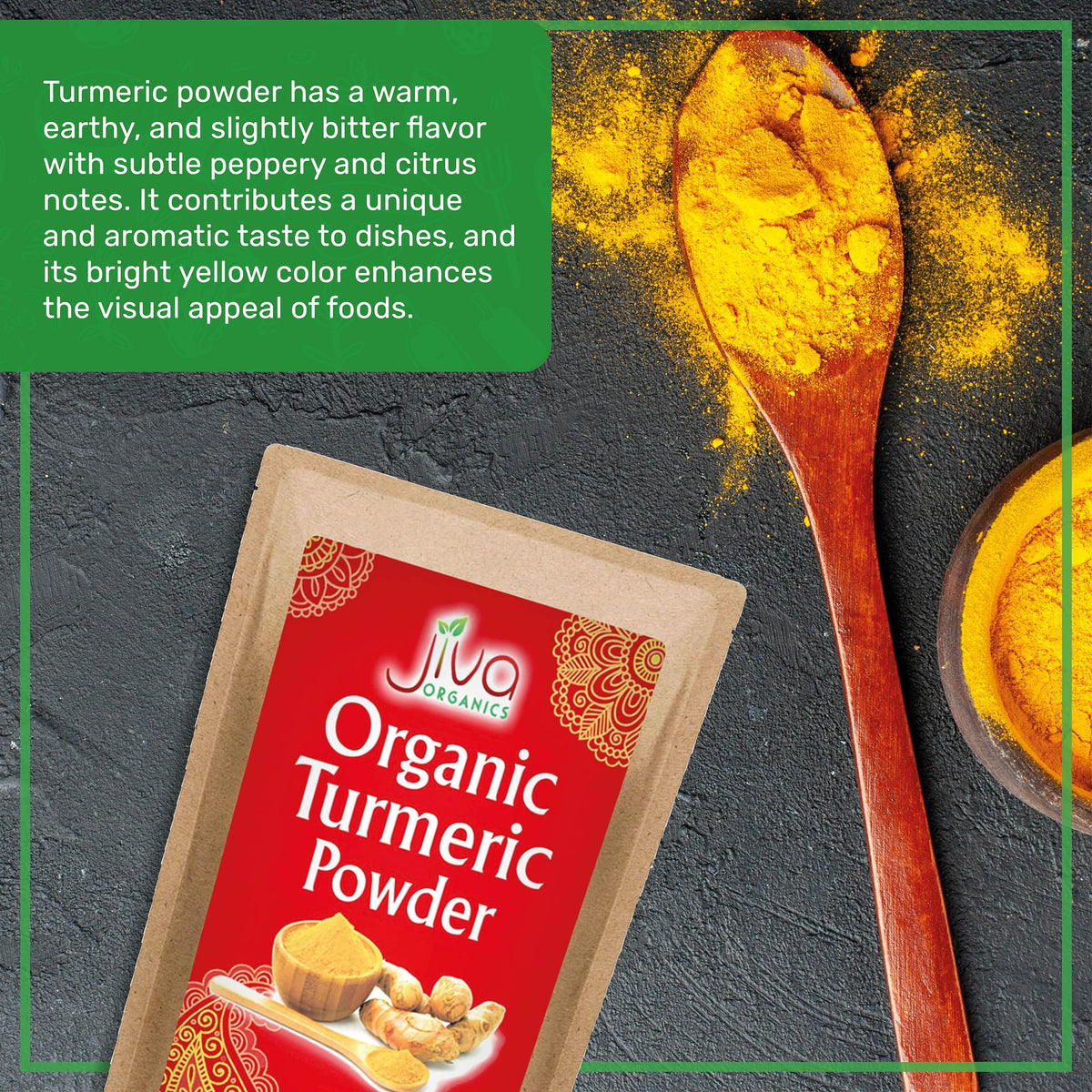 Jiva Organics turmeric without colors or additives supports clean cooking.
