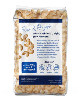 Jiva Organics raw cashews in bowl showing creamy texture for recipes