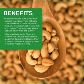 Cashews pouring from Jiva Organics bag for easy measuring
