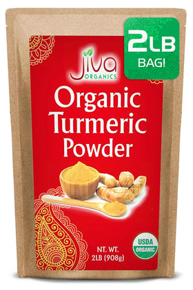 Jiva Organics Organic Turmeric Powder in a 2lb bulk bag for everyday cooking.