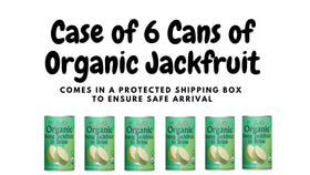 Six-pack of 14oz cans displayed for easy pantry staples in vegan recipes