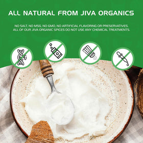 Glass jar of Jiva Organics coconut butter shown for gifting