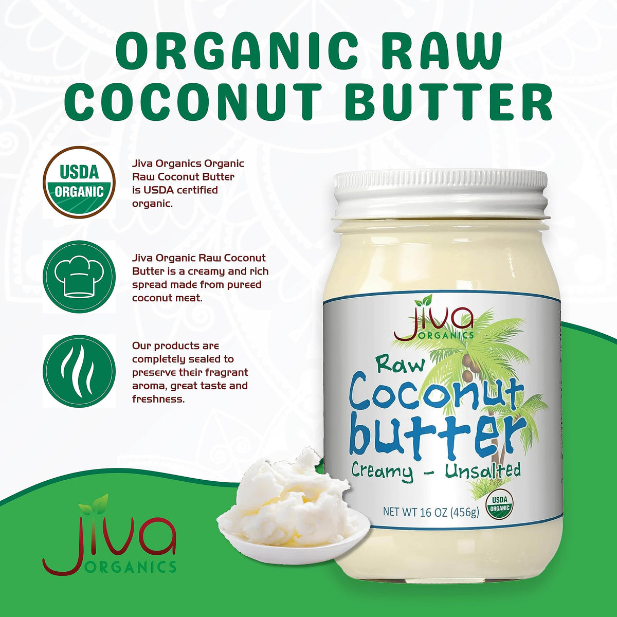 Jiva Organics coconut butter on toast with rich flavor