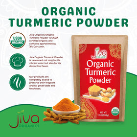 Jiva Organics raw turmeric powder imported from India preserves natural profile.