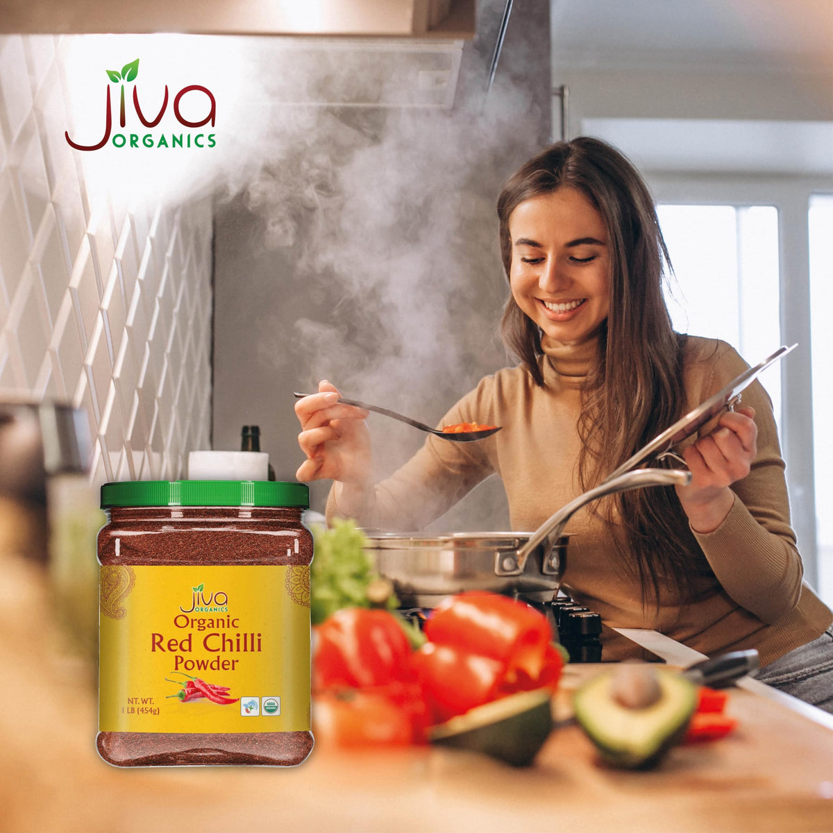 Jiva Organics Red Chili Powder as key ingredient for curries and sauces