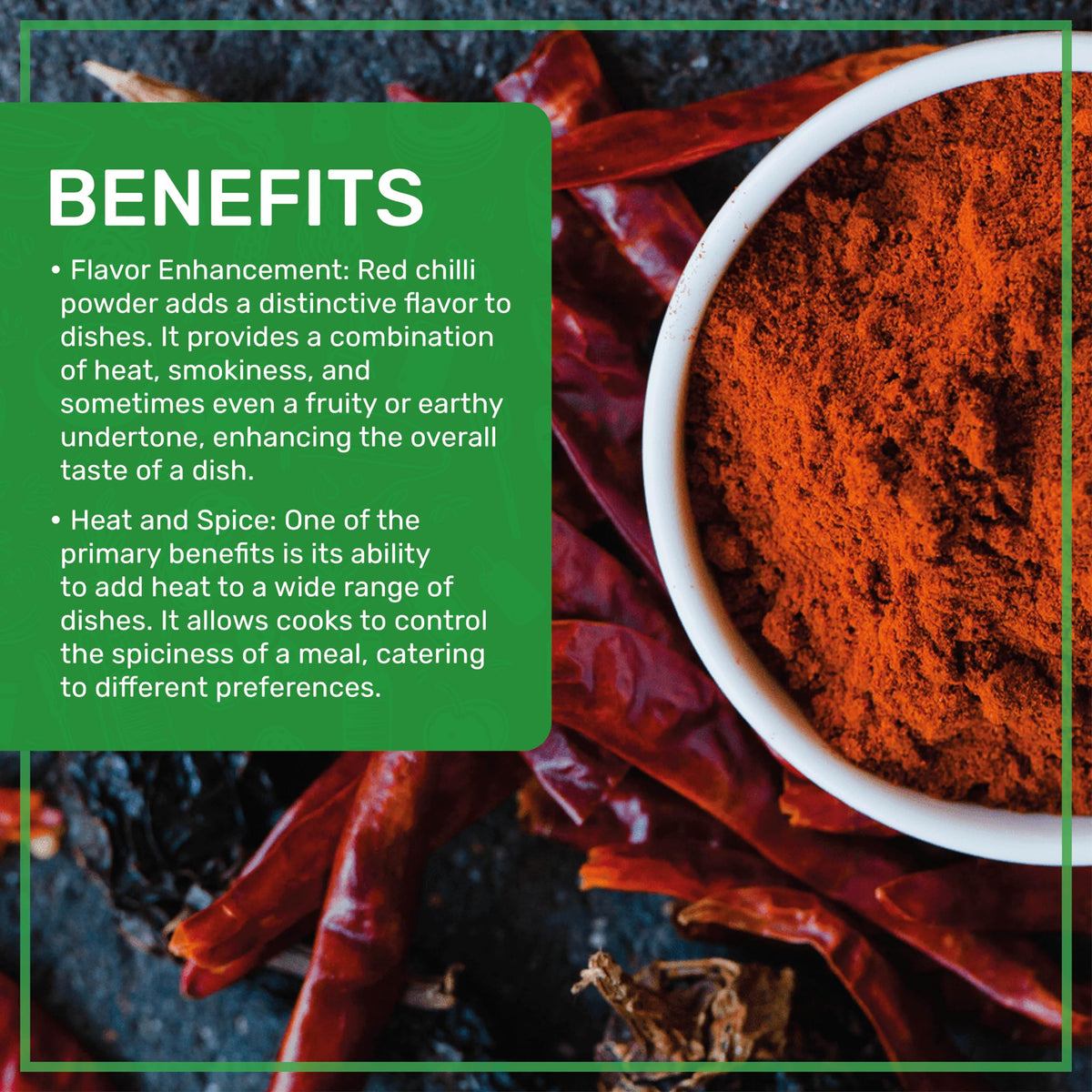 Jiva Organics Red Chili Powder on spice rack for pantry-ready spice