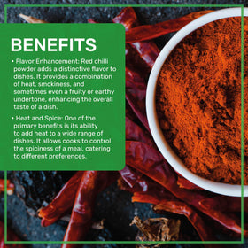 Jiva Organics Red Chili Powder on spice rack for pantry-ready spice