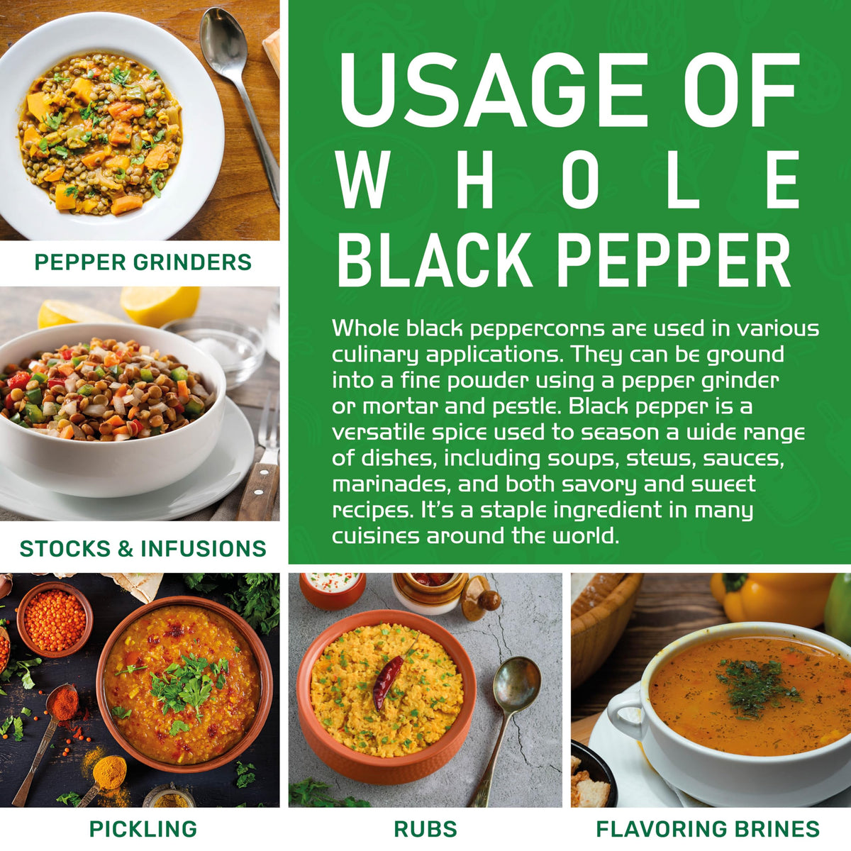 Jiva Organics whole peppercorns add warmth to roasts and sauces