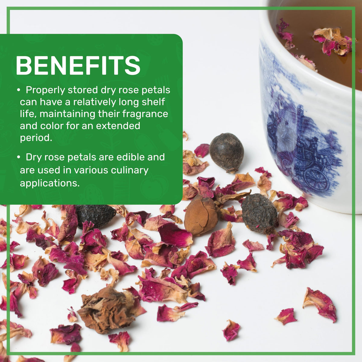 Jiva Organics edible petals for baking and desserts; vibrant color