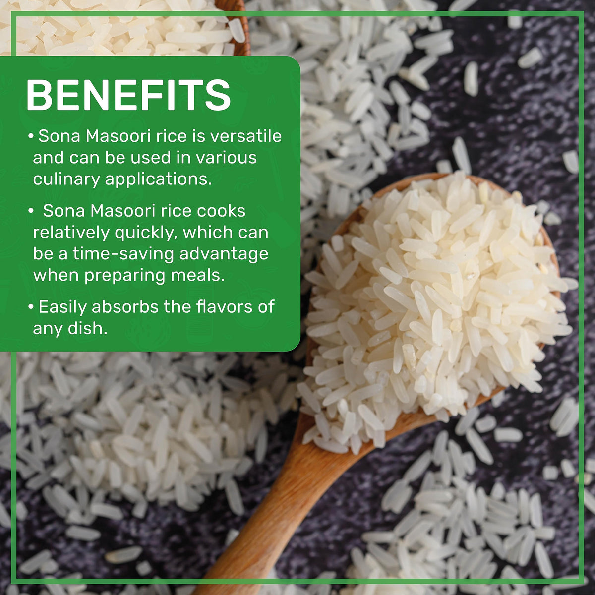Cooked Sona Masoori rice in a steaming bowl with separate grains.