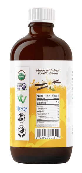 Jiva Organics vanilla extract used for beverages like coffee and cocktails