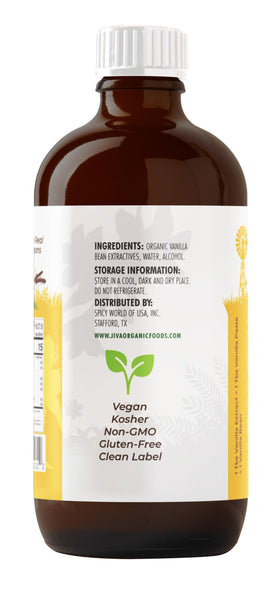Jiva Organics vanilla extract drops view showing precision pour