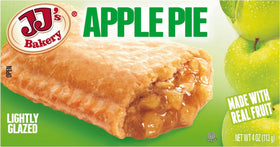 JJ's Bakery flaky crust and apple filling close-up highlighting texture