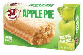 JJ's Bakery Apple Snack Pies six-pack front view, freshly baked and ideal for quick snacks