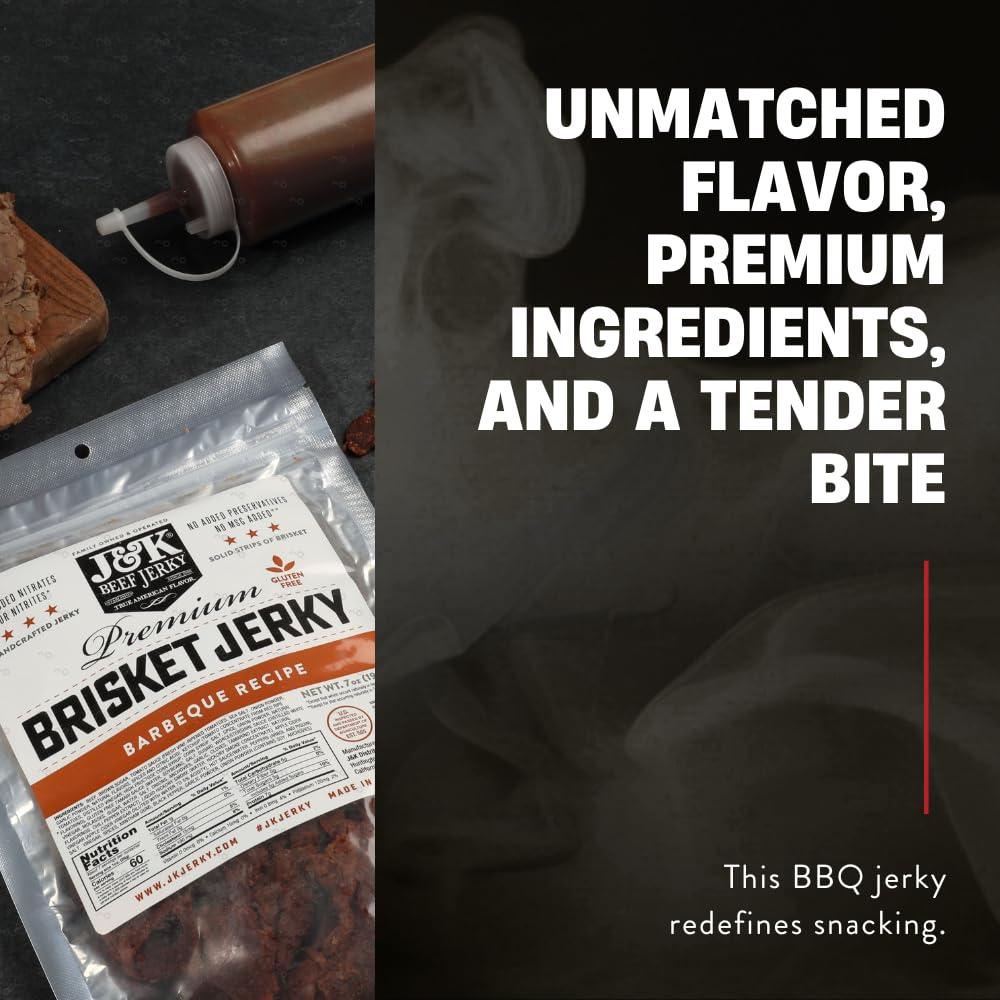 J&K Beef Brisket Jerky on-the-go snack boosts protein anytime.
