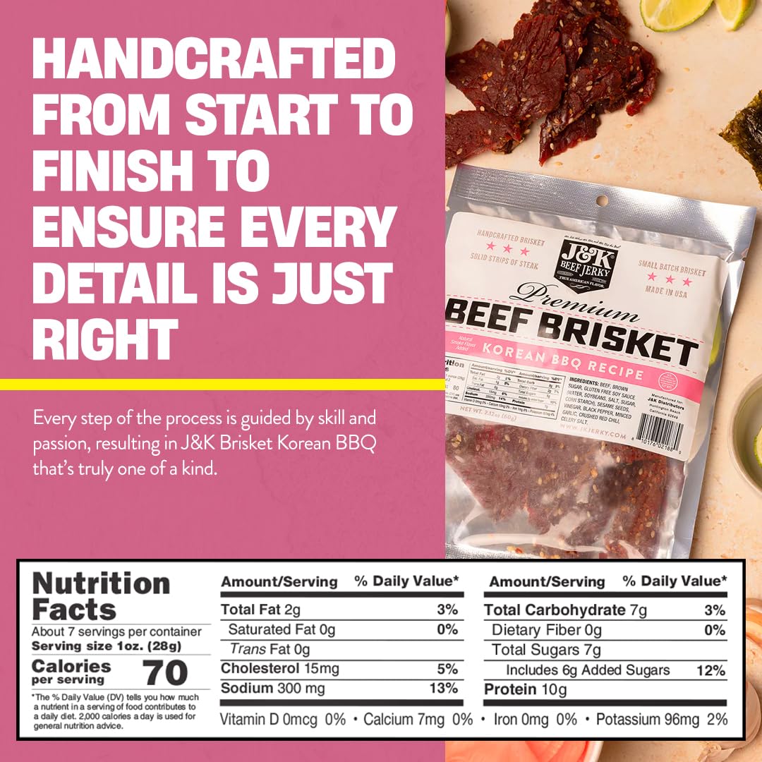 J&K Beef Jerky on-the-go snack suited for workouts or travel.
