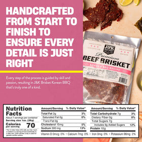 J&K Beef Jerky on-the-go snack suited for workouts or travel.