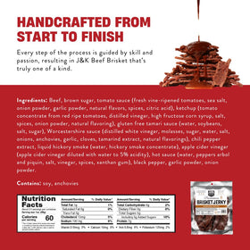 J&K Beef Brisket Jerky smoky barbecue marinade delivers rich aroma.