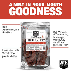 J&K Beef Jerky handcrafted USA label signals authentic American-made quality.