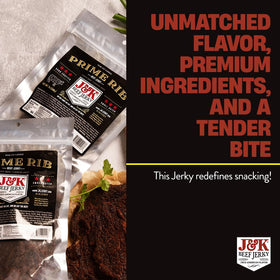 J&K Beef Jerky Prime Rib Slab American-made quality and durable packaging.
