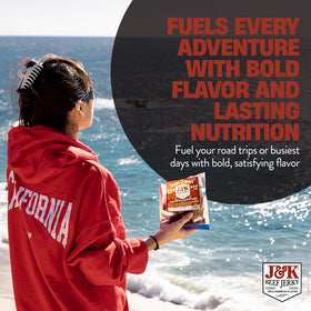 J&K Beef Jerky Prime Rib Slab on-the-go pack for travel.