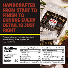 J&K Beef Jerky Prime Rib Slab serving on a plate for sharing.
