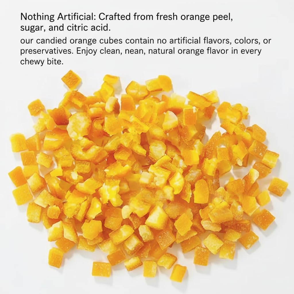 JKPDAMZ 800g candied orange peel dices in a pantry-ready package