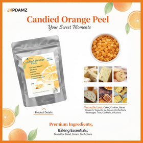 JKPDAMZ candied orange peel dices serve as a convenient snack option