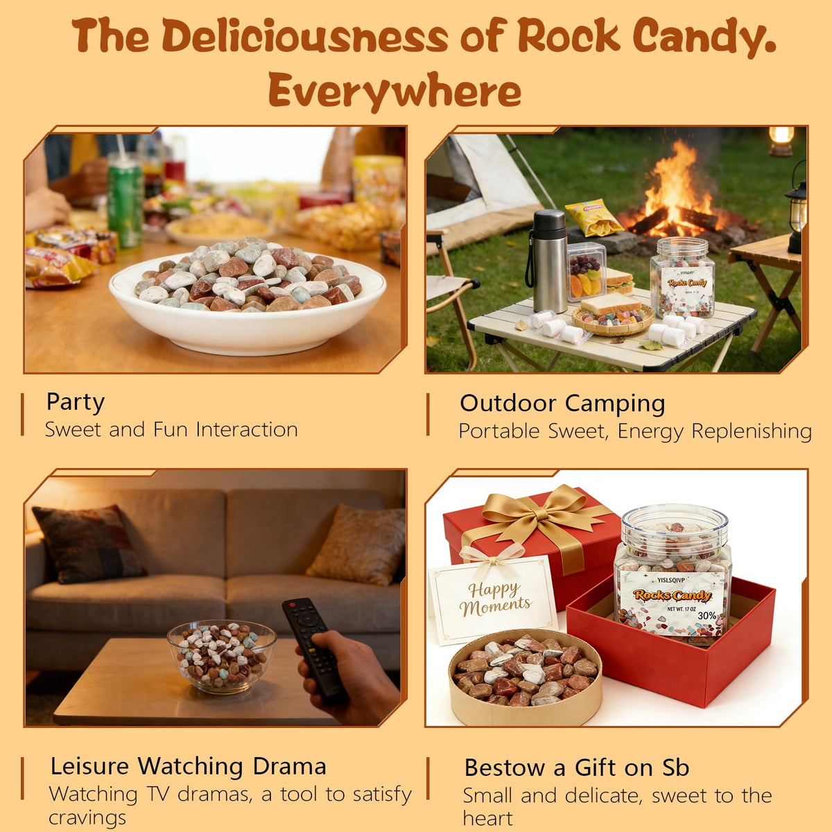 Non-GMO, gluten-free, peanut-free rocks ideal for safe decorating