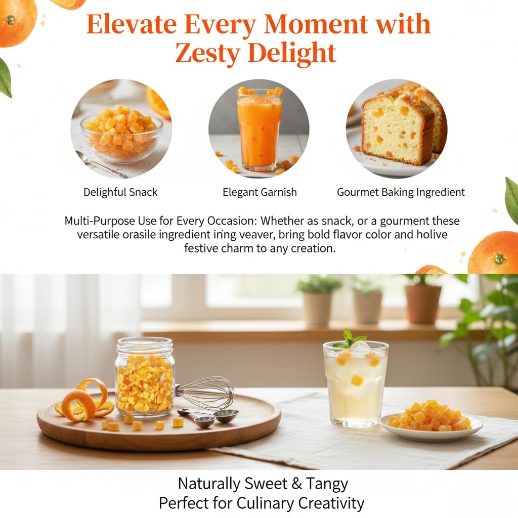 JKPDAMZ glazed orange peel dices add color and aroma to cake batter